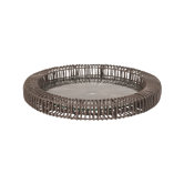 Wicker Spoke Round Serving Tray
