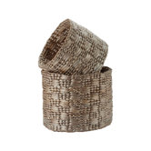 Metallic Water Hyacinth Basket (Set of 2)
