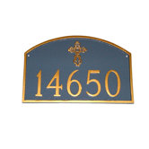 Prestige Arch with Ornate Cross Address Plaque