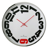 Wall Clock with Red 6