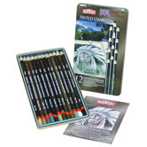 Tinted 12 Piece Charcoal Pencil Set