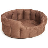 Machine Washable Premium Oval Faux Suede Softee Dog Bed
