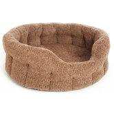 Machine Washable Premium Oval Sherpa Fleece Softee Dog Bed