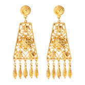 Bohemian Gold Filigree Drop Earrings