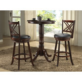Distressed Walnut Double X Back Stool
