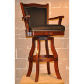 Swivel Bar Stool - Monticello 30" Leather in Cherry