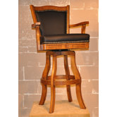 Monticello 30" Leather Swivel Bar Stool in Burnished Oak