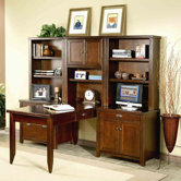 Tribeca Loft Cherry Modular L-Shape Desk Office Suite