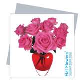Flat Flowers Greetings in Roses Heart