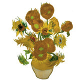 Flat Flowers Greetings Van Gogh in Sunflowers