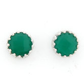 Onyx Stone Crown Studs