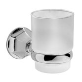 Bathroom Glass Tumbler with Holder