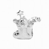 Sterling Silver Bear in Xmas Boot Charm Bead