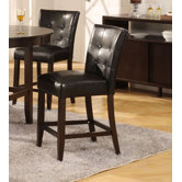 Bossa Counter Height Parsons Stool in Black Leatherette Seat (Set of 2)