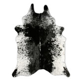 Natural Cowhide Grey Freckles Rug