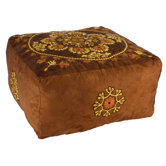 Ultraswade Embroidered Pouf Cube Ottoman