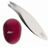 Slanted-Tip Stainless Steel Tweezers and Cosmetic Sharpener