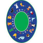 Lernteppich oval "Tiere"