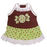 Adorable "Chocolate Mint Candy" Dog Sundress with Lace Trims