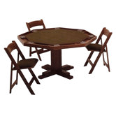 57'' Maple Pedestal-Base Poker Table Set