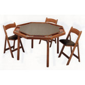 57" Oak Contemporary Folding Poker Table