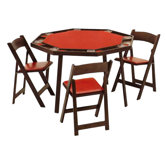 52" Oak Folding Poker Table