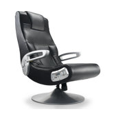 musicrocker Soundsessel klappbar "Comfort II" in Latte Machiatto / Silber / Chrom