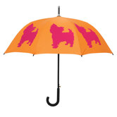 Dog Park Yorkshire Terrier French Bulldog Walking Silhouette Stick Umbrella