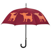 Dog Park Chihuahua Warm Walking Silhouette Stick Umbrella