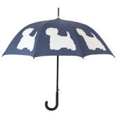 Dog Park Westie Highland Terrier Walking Silhouette Stick Umbrella
