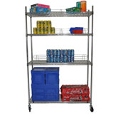 Four Tier NSF Shelving Rack in Chrome