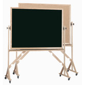 Reversible Free Standing Combination Board with Chalk Board and Bulletin Board