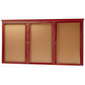 Enclosed Bulletin Board with Oak Frame and Crown Molding