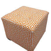 Amelia Chain Square Cotton Tufted Cube Ottoman