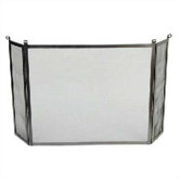 Rolled End 3 Panel Steel Fireplace Screen