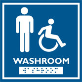 Male and Wheelchair Symbol with Braille Emboss