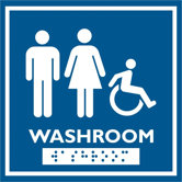 Male, Female and Wheelchair Symbol With Braille Emboss