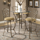 Brookside Bar Height Glass Bistro Table with Hanover Stools