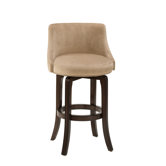 Napa Valley Swivel Bar Stool in Textured Khaki and Cherry