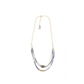 Blue Sapphire and Diamond Labradorite Duo Necklace