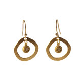 Organic Circle Diamond Drop Earring