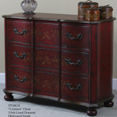 Three Drawer Great Chest in Distressed Crimson