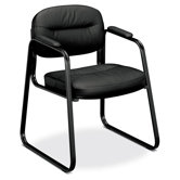 Leather Chair with Leg Base and Padded Arms