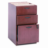 Three-Drawer Pedestal File, 15-5/8w x22d x 27-3/4h, Bourbon Cherry