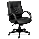 Leather Office Chair with Padded Arms