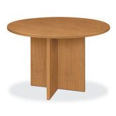 Laminate Round Conference Table with X Base
