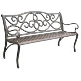 Scroll Cast Aluminum Park Bench