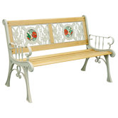 Tiffany Hummingbird Cast Iron Park Bench
