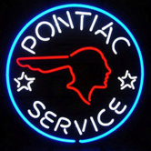 Cars and Motorcycles Pontiac Service Neon Sign