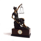 Seated Lady Justice Clock